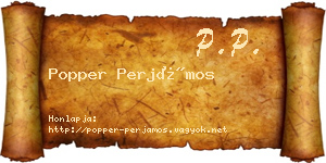 Popper Perjámos névjegykártya